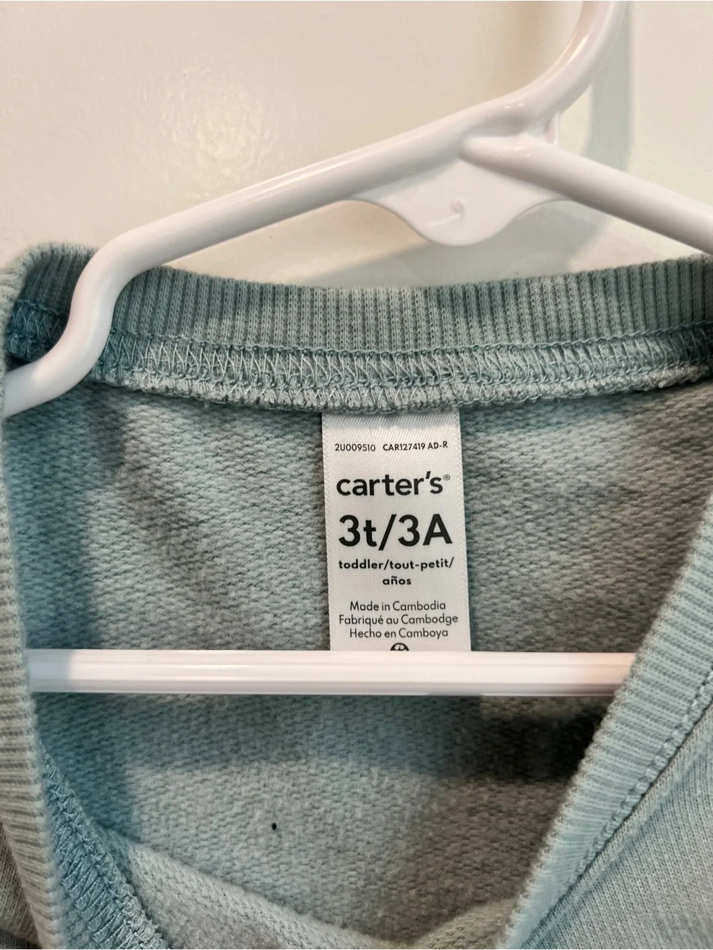 Carter’s 3T Sage Green Mountain Adventure Embroidered Sweatshirt